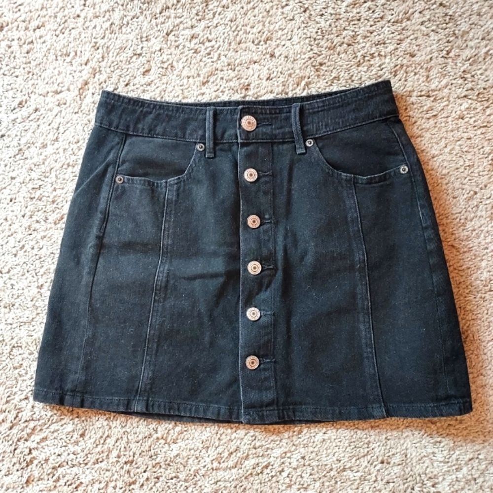 American Eagle a-line button front denim jean skirt 2